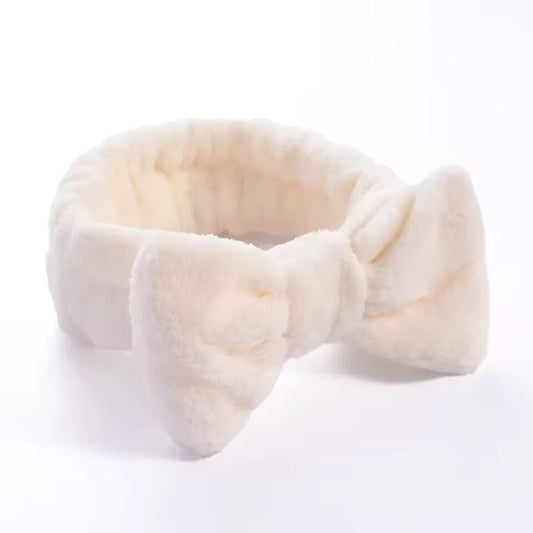Women Solid Bow Headbands Coral Fleece Makeup Spa Wash Face Turban Head Wrap Girls Hair Towel Accessories Head Band Hairbands